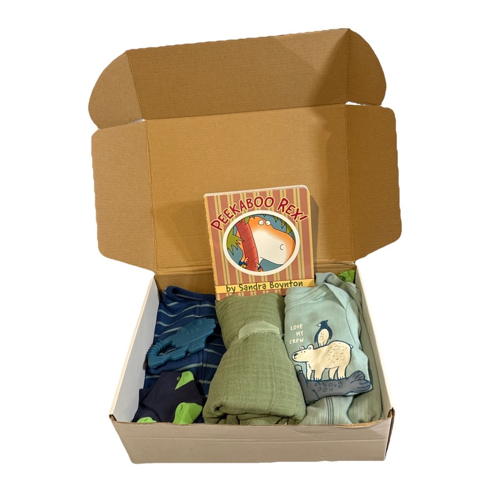 Baby Boy Book Gift Box,‎ Baby Shower Present Newborn Welcome Baby Boy Essentials